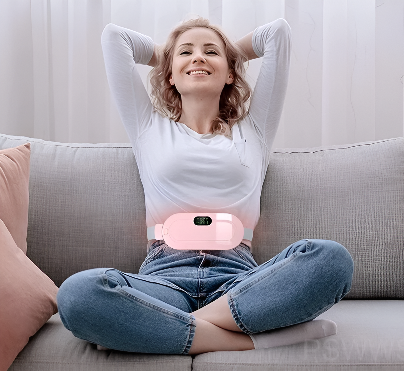 Masajeador térmico para cólicos menstruales con calor y vibración inteligente